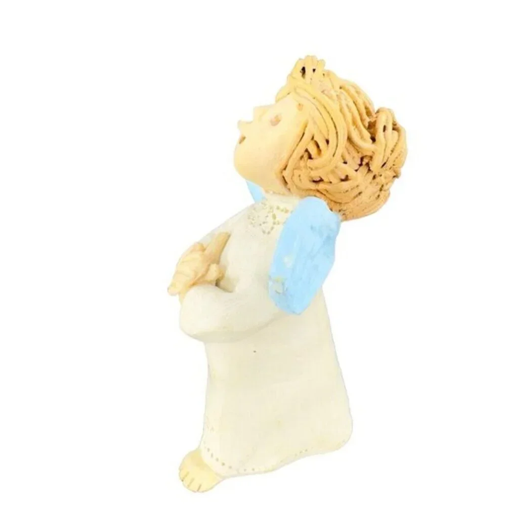 Vintage Thayer Whimsical Figurine‎ Angel With Blue Wings No Eyes Cannon Falls